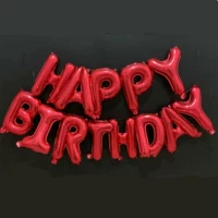 С Днем Рождения на английском красном с кровопрокат+лента