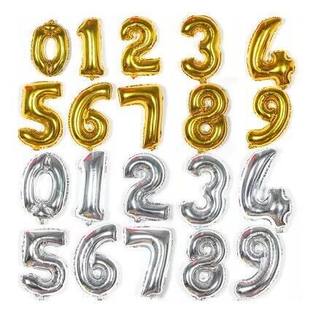 16-inch digital golden silver aluminum film 0-9 balloon