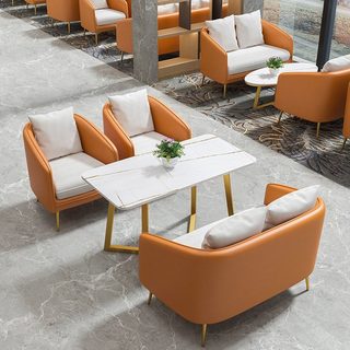 Sales Office Negotiation Tables and Chairs Hotel Beauty Salon Business Reception One Table and Four Chairs Combination Milk Tea Shop Card Seat Sofa