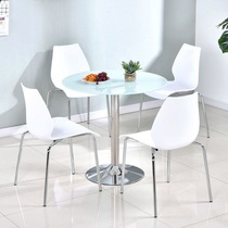 Round tempered glass table business negotiation round table conference guest table home dining table coffee table exhibition booth table