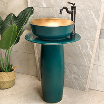 Metal glaze column washbasin bathroom hotel wash basin balcony integrated high-end basin outdoor pool