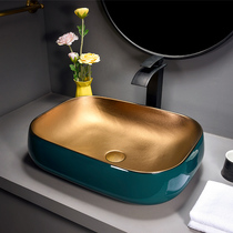 Metal glaze Nordic art stage basin high-end wash basin hotel bathroom washbasin household light luxury Basin