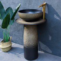Outdoor column washbasin outdoor integrated floor-to-ceiling washbasin toilet garden basin courtyard pool