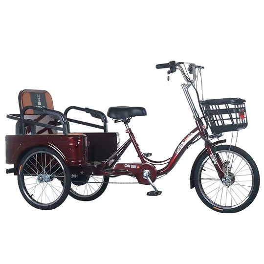 The elderly's power-pedaled electric tricycle, the elderly's power-assisted pedaled bicycle for transportation, the adult's pedal-assisted bicycle for picking up children and carrying cargo