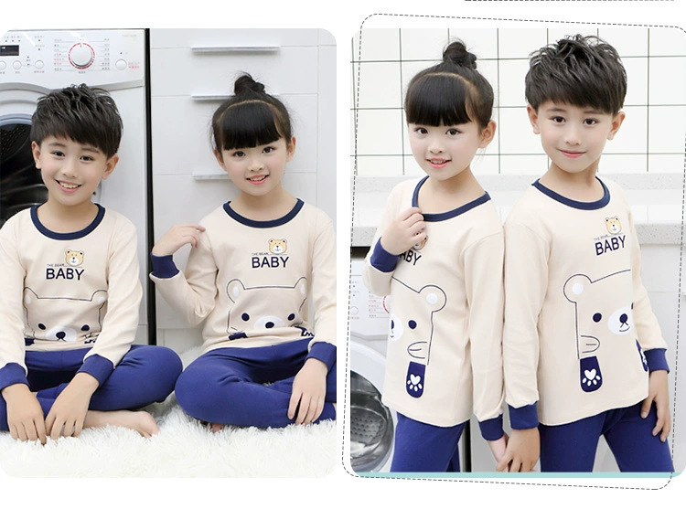 Đặc biệt hàng ngày đồ lót trẻ em cotton thiết lập mùa đông bé trai và bé gái đồ ngủ cotton áo len trẻ nhỏ bé lớn bé quần áo mùa thu đồ bộ cotton cho bé gái
