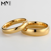 Ming wing fashion glossy tungsten gold mens ring simple couple ring Korean ring female personality student accessories