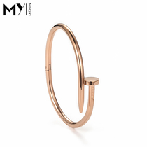 Titanium steel nail bracelet men and women tide new trend couple gift niche design sense personality ins ring explosive style