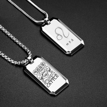 Tungsten gold necklace Mens Military brand mens pendant custom lettering photo picture dog brand American soldier tremble