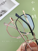Transparent polygon retro anti-blue radiation myopia glasses female frame can be equipped with degrees flat light Korean tide