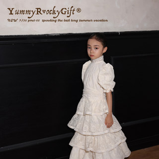 yummyrocky女童华丽公主裙古董蕾丝重工蛋糕礼服裙生日裙
