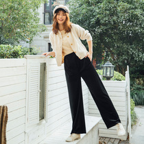 Korean Lets Diet Silk Suede Pants Gold Velvet Broadlegged Pants Long Pants Woman Autumn Winter New Korean Version Straight Drum Casual Pants