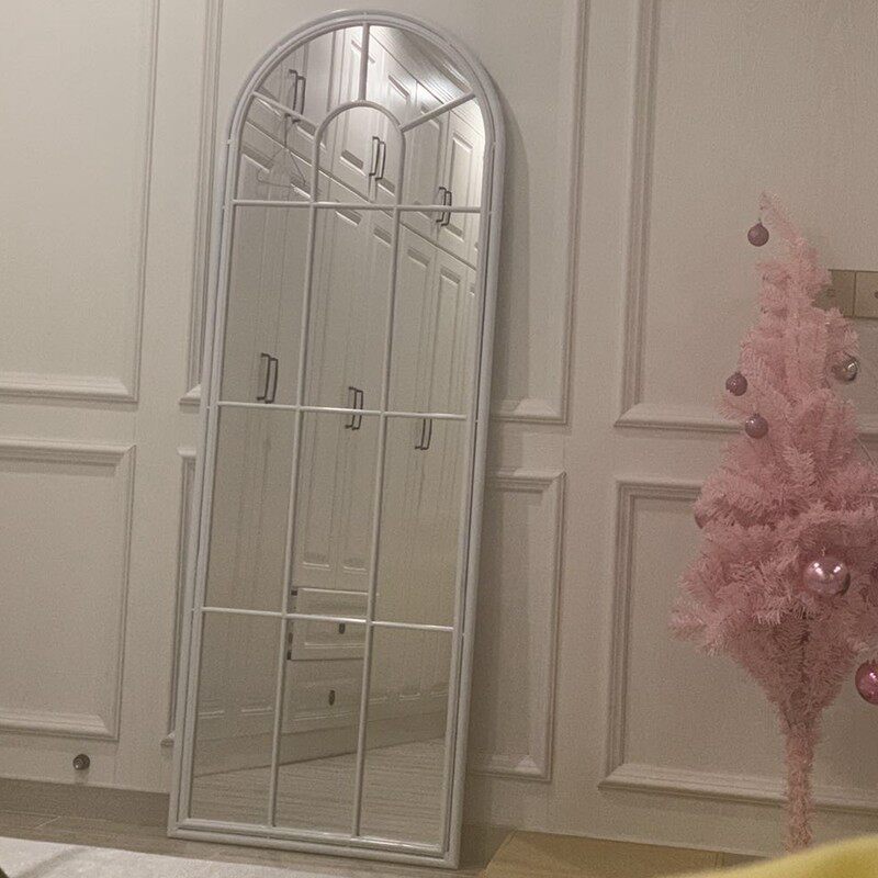 American vintage wrought iron full body wear mirror wall hanging entrance mirror living room fitting mirror fake window decorative mirror
