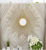 Wrought wrought Wall sun glasses living room metal wall decoration hotel porch three-dimensional wall hanging pendant creation