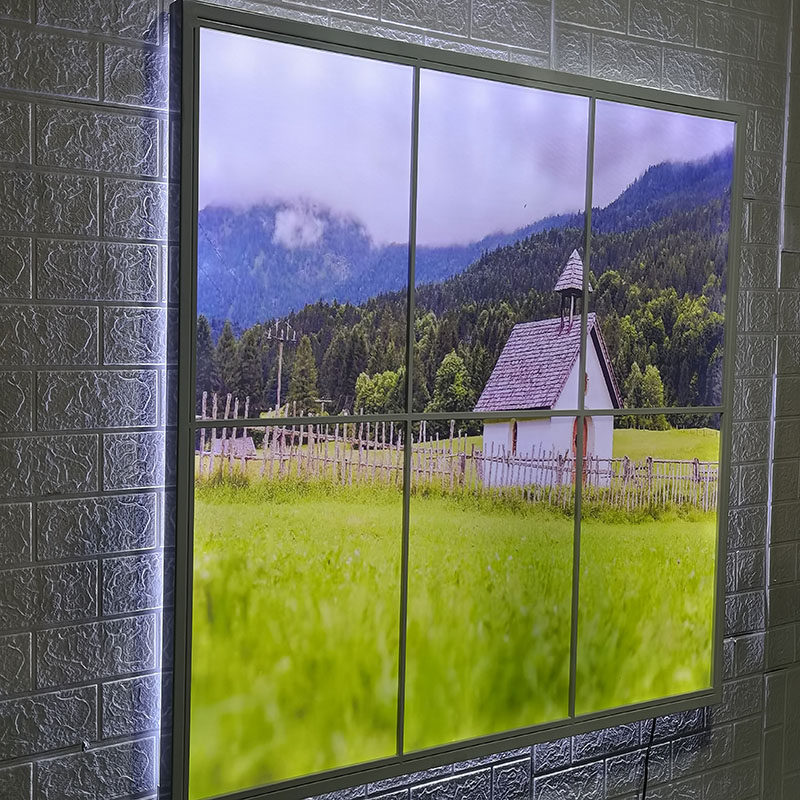 Set to make iron art hollowed-out light box Xuanguan hanging wall style scenery characters Cartoon Aisle Indoor decorative lamp Painting Shine