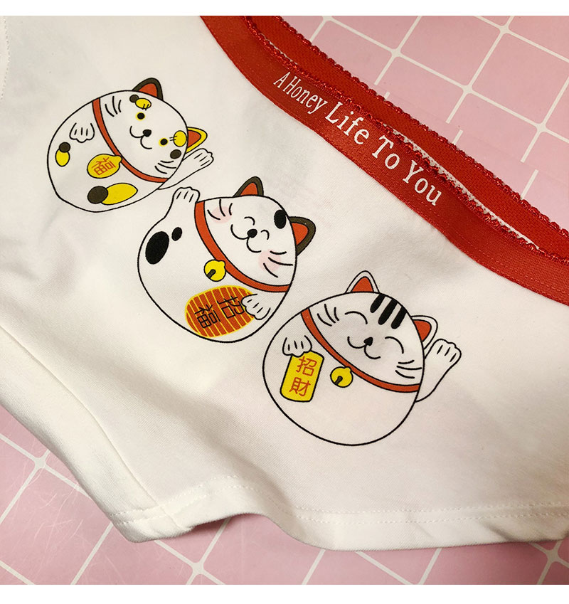 Đồ lót liền mạch Nhật Bản chất liệu cotton nữ chất liệu cô gái ngọt ngào in hoa văn nữ tóm tắt - Nam giới quần sịp gợi cảm 
