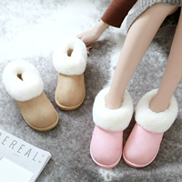 Dép cotton đế bệt của phụ nữ và nhung trong nhà gói mùa đông trong nhà với những ngày ấm áp mang giày nhà mềm mại giày đế mềm chống trượt dép đi trong nhà nam