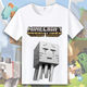 Minecraft around my world T-shirt creeper mother clothes short-sleeved men and women anime game peripheral children's clothing