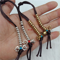 Buddhist supplies Concealed White Brass Counter Diamond Pestle Prayer Beads Candida Buddha Counter Foveball Hand Chain Accessories