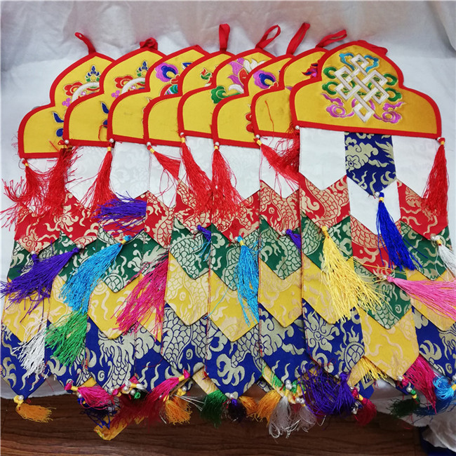 Tibetan Buddha Hamble New Dragon Fabric Hanging Hanging Hanging Hanging (8 One Set)