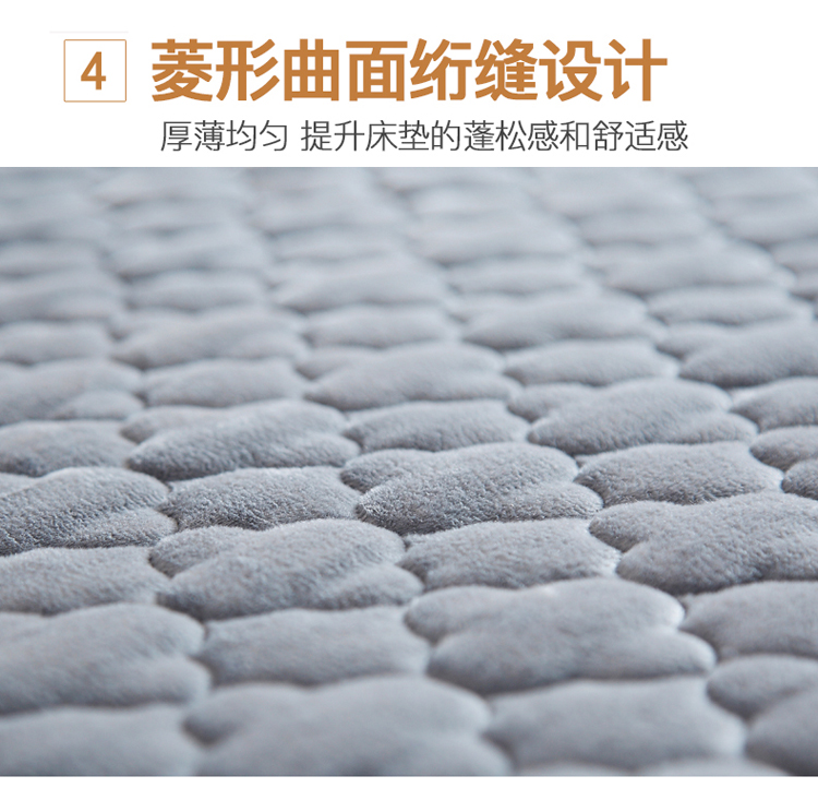 Giường nhung pha lê ấm áp dày mattress Nệm chống trượt 褥 Chăn bông Simmons bảo vệ trải giường 1.8 tùy chỉnh Ga chun Everon