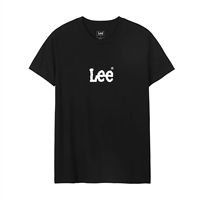 Lee nam 2019 hè mới giản dị cổ tròn áo thun cotton đen tay ngắn Li thương hiệu L348423RXK11 - Áo phông dài áo thun thể thao nam