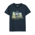 Lee nam mùa hè Mới nam cổ tròn tay ngắn tay áo thun xanh Áo thun cotton hàng đầu L29627K996QZ - Áo phông ngắn áo thun nam cao cấp Áo phông ngắn