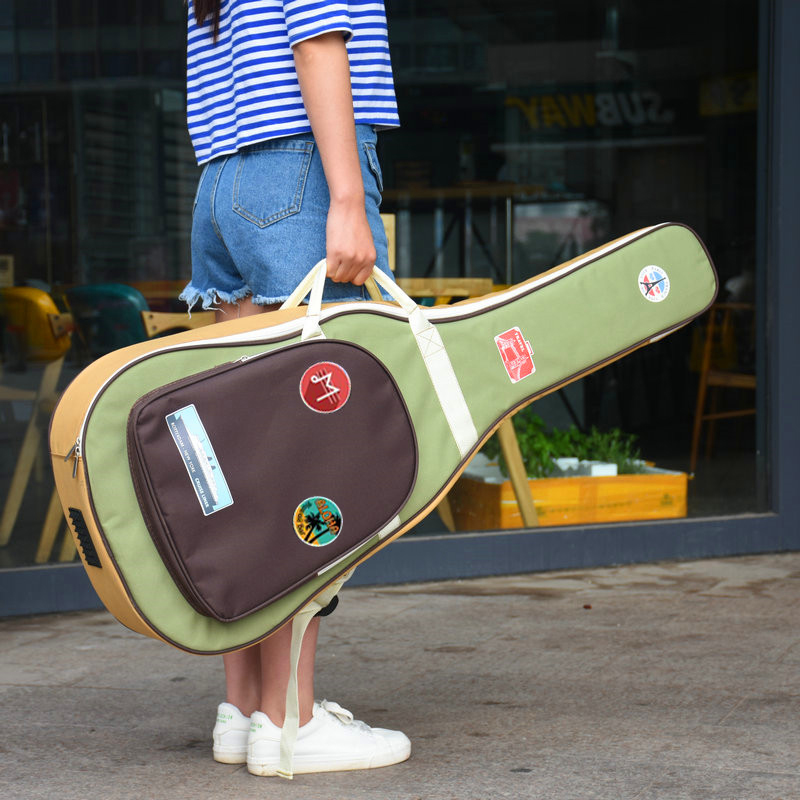 Guitar bag 41 inch waterproof shockproof 38 inch guitar set cute 39 inch male and female folk student piano bag thickened trend