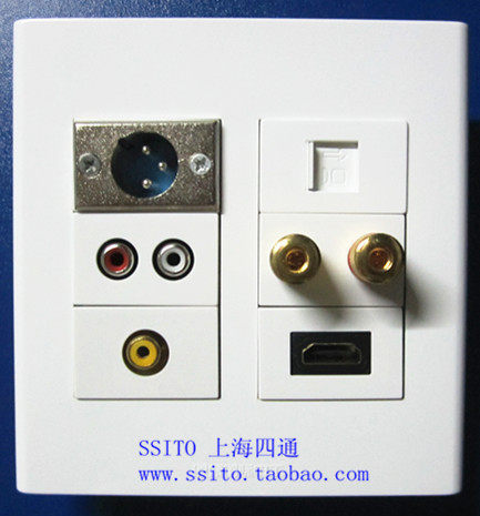 Розетка сетевая LAN 120 120多媒体面板插座 卡侬音视频 vga音响hdmi rj45网络usb Lonasna