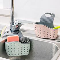 Kitchen utensils Sink drain Silicone hanging bag small shelf Sponge pool storage supplies hanging basket drain rack