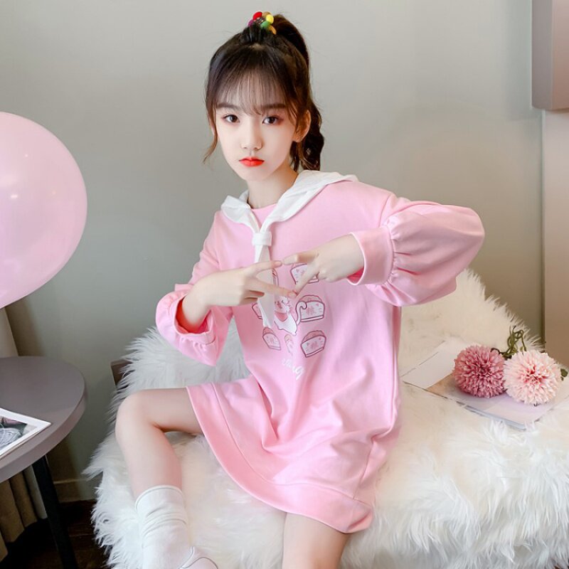 Girls' thick T-shirt mid-length version 2020 new Western style autumn children's net red fashion trend girls autumn tops children's clothing