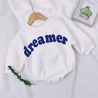 Ins phiên bản Hàn Quốc của bé trai và bé gái mơ mộng thể thao cotton lông cừu trẻ em jumpsuit thư bé bodysuit