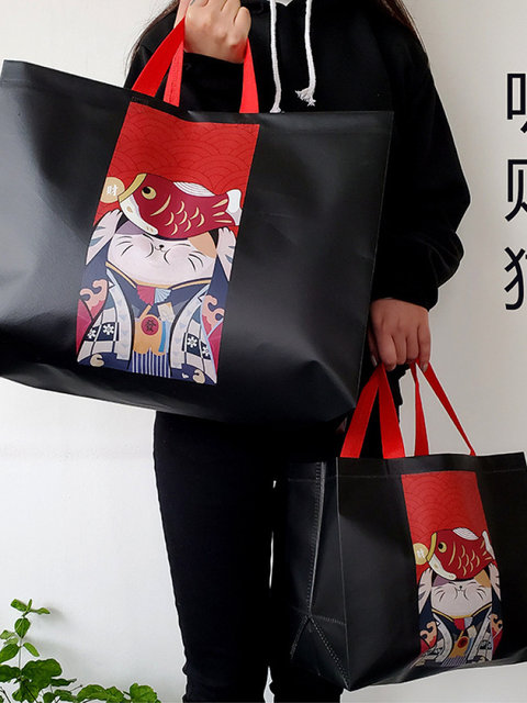 Waterproof Non-Woven Bags, All Designs, Takeaway Packaging Bags, Hand-Held Packaging Bags, Kraft Paper Bags, Thickened and Enlarged