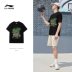 Li Ning áo thun ngắn tay nam mùa hè thời trang giản dị graffiti cotton áo sơ mi văn hóa quốc triều thể thao nửa tay hàng đầu 	áo thun nam body Áo phông ngắn