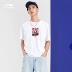 Trung Quốc Li Ning nam ngắn tay ngắn tay mùa hè 2021 phong cách mới giải phóng làn sóng áo thun rộng cotton nguyên chất áo sơ mi văn hóa AHSQ707