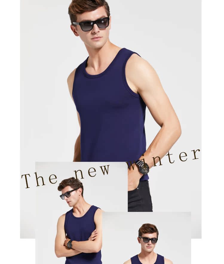 Mùa thu đông nam vest ấm áp cộng với nhung dày cotton mỏng cổ tròn vest thanh niên chạm đáy áo sơ mi đồ lót size lớn áo ba lô nam