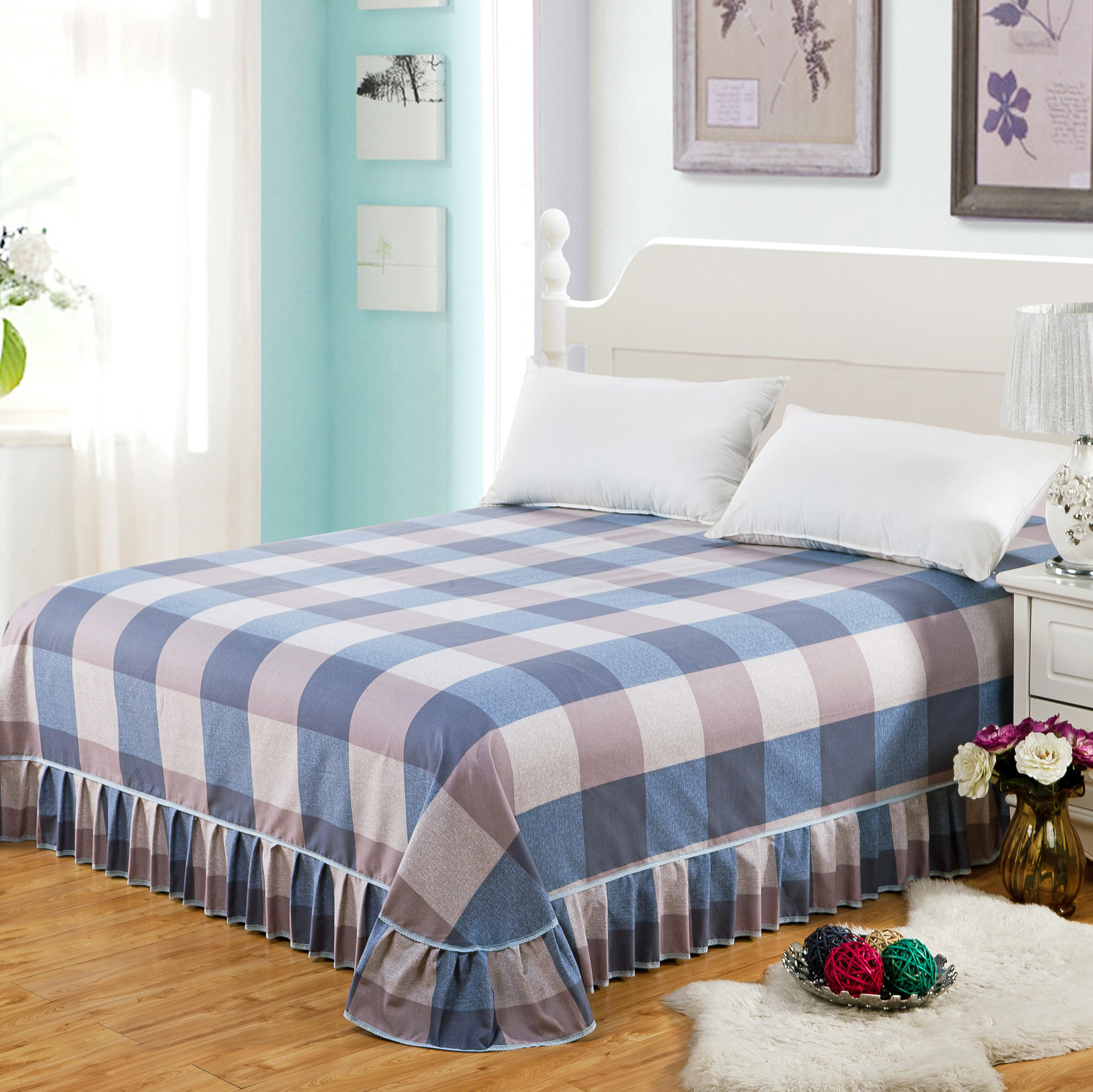 Bedspread bed skirt type one-piece protective cover dust cover bed apron ruffles 1 8 m 1 5 m quilted bed group bed cover