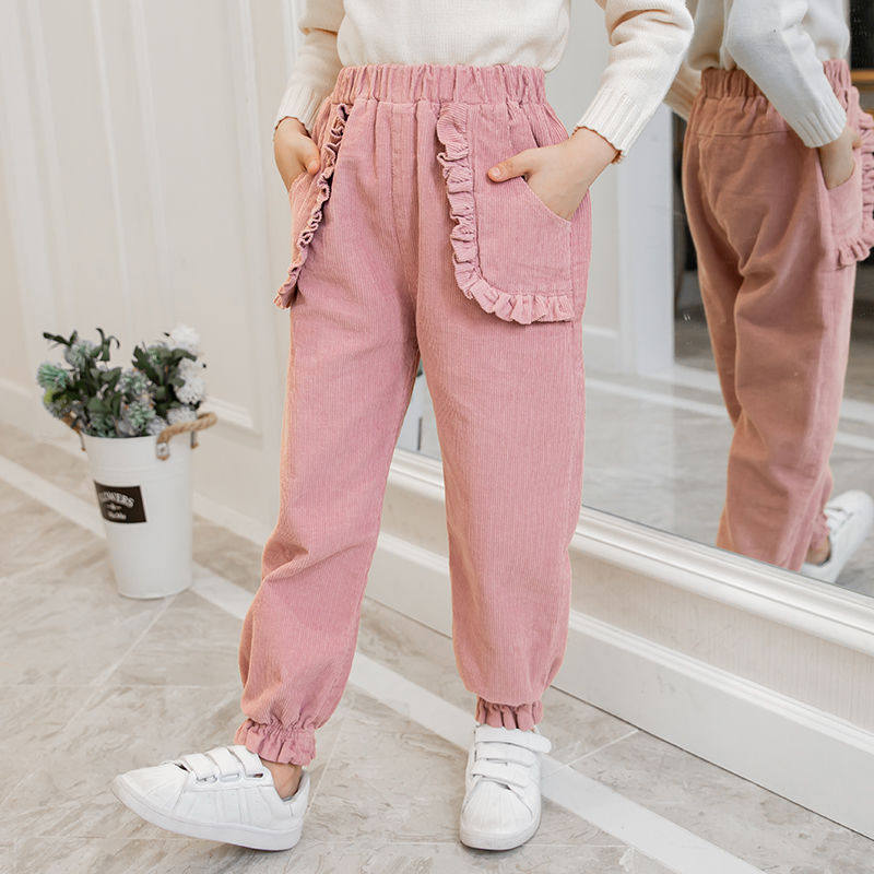 Girl Casual Pants 2022 Spring Dress New CUHK Tong 3 Pants 4 Children 5 Foreign Pie 6 Outwear 7 Spring Autumn 8 Year Old Pants