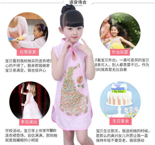 Летняя одежда, детское ципао, юбка, платье для отдыха, коллекция 2023, в западном стиле   
