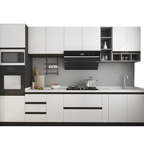 (Wile Moussa Cabinet) Integrated cabinet custom kitchen home white simple modern kitchen cabinet stove decoration