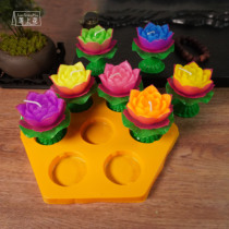 Colorful lotus candle 4 hours for Buddha lamp exquisite Buddha lamp red candle colorful lotus lamp for home use