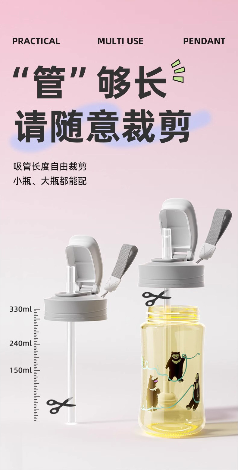 Крышка для бутылочек 安配水杯盖适配贝亲第3代奶瓶配件宽口奶瓶转换头直饮吸管重力球 Residential distribution