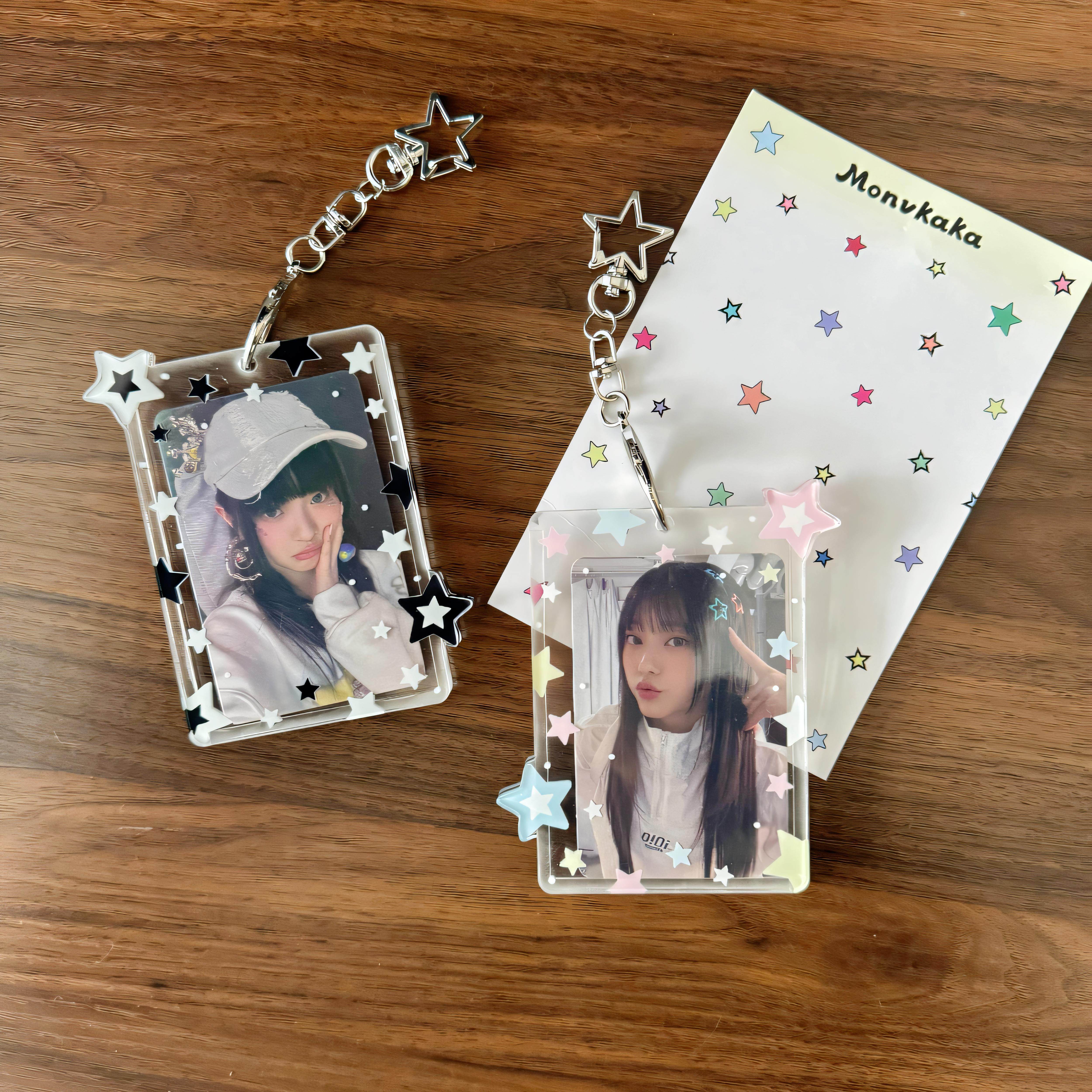 Original colorful star acrylic star-themed photocard holder, 3-inch card holder, card brick, instant photo card film, card holder