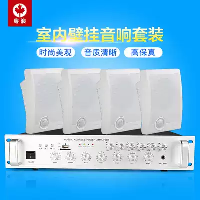 Yuelang Y6 wall-mounted speaker shop Bluetooth indoor home dining room mall supermarket store background music hanging wall classroom campus public address fixed pressure hanging wall Horn set