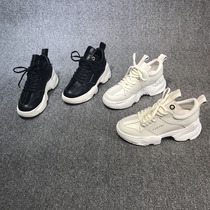 European Station European Goods 2018 Autumn Winter New Genuine Leather Plus Old Daddy Shoes Woman Pine Pastry Thick Bottom 100 Hitch Casual Sneakers