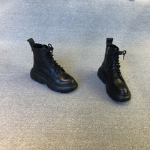 Europe station 2020 new genuine leather Martin boots womens Inn wind thick bottom spring autumn single boots 100 hitch pastry short boots