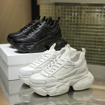 Europe station 2020 spring new genuine leather loose shoes womens thick bottom heightening older daddy shoes women 100 hitch Euros sneakers