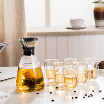 Teraz large capacity cool water bottle glass high temperature cold water bottle tea juice pot water set