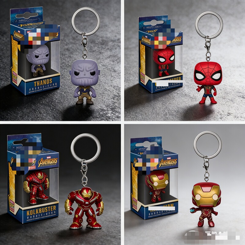 Cartoon Couple Car Creative Anti-Lost Avengers 3 Thanos Iron Spider Hulkbuster Keychain Pendant Free Shipping Cartoon Couple Car Creative Anti-Lost Avengers 3 Thanos Iron Spider Hulkbuster Keychain Pendant Free Shipping