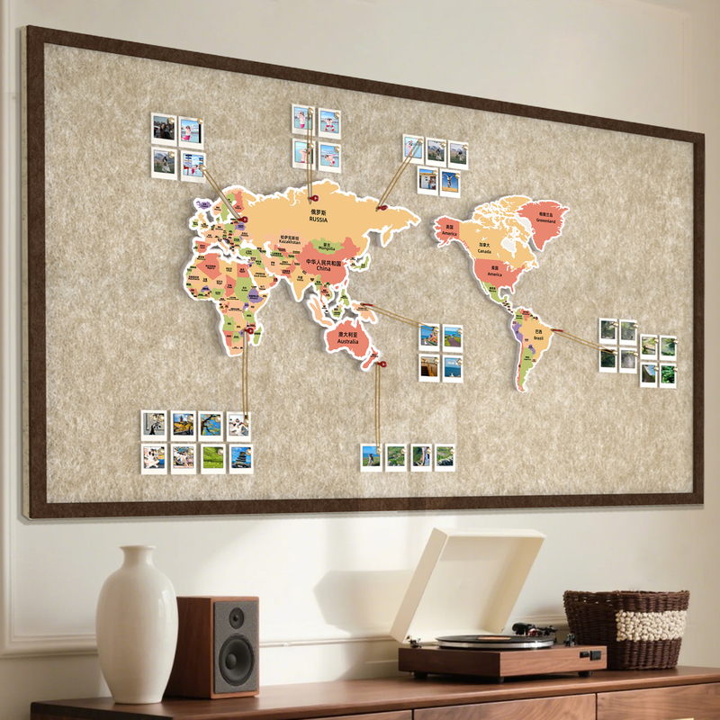 World Map Felt Wall Stickers Travel Photo Wall Footprint Check-In Travel Markers Nationwide Wall Decoration High-End Feel World Map Felt Wall Stickers Travel Photo Wall Footprint Check-In Travel Markers Nationwide Wall Decoration High-End Feel