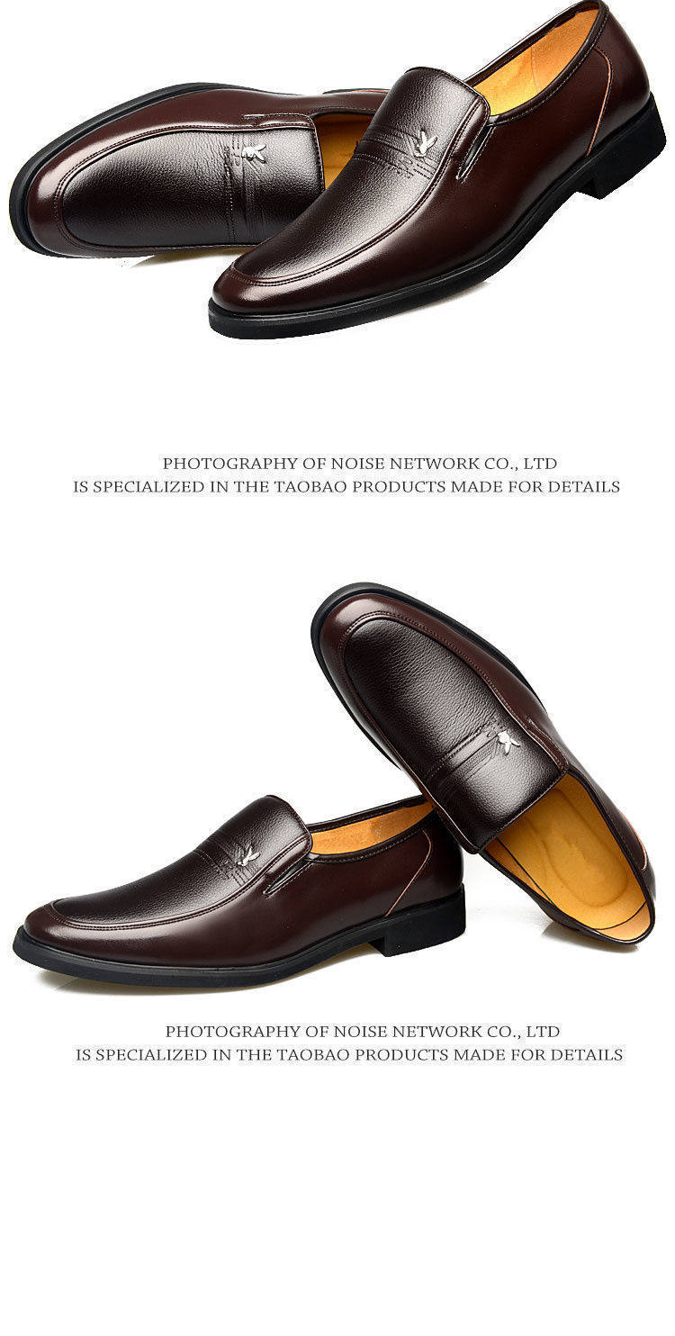 Платье обувь 【100%全牛皮】皮鞋男真皮透气商务休闲男鞋软底防滑中老年爸爸鞋 OTHER